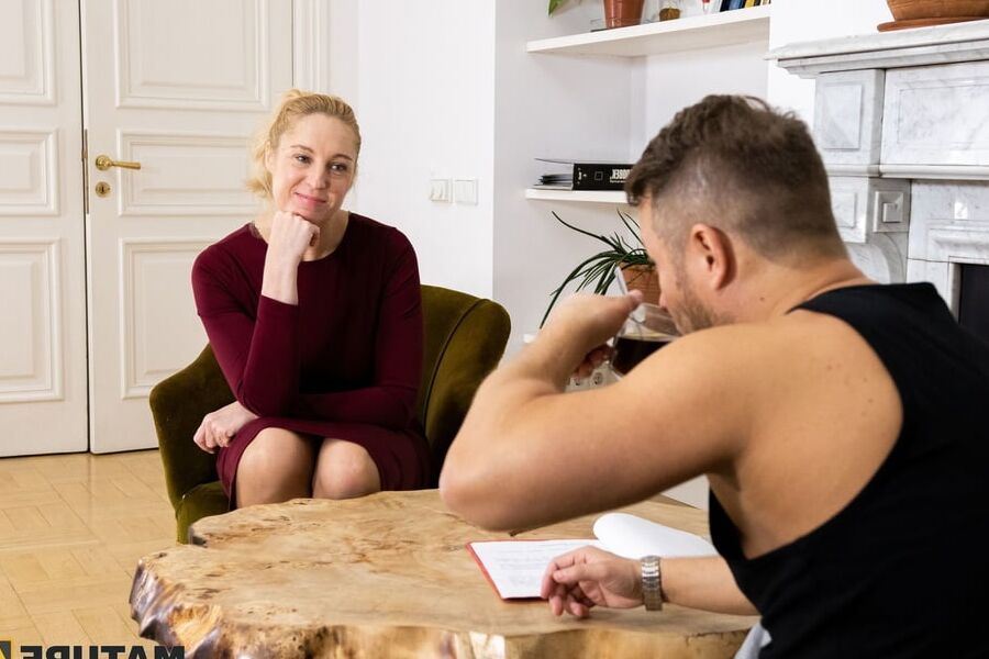 Mature lady knows how to ace a job interview