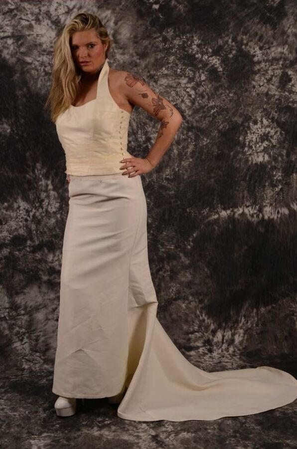 Photoshoot with Arabella May in different wedding dresses