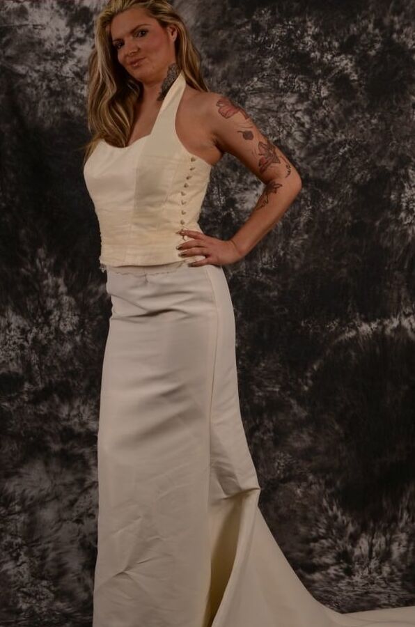 Photoshoot with Arabella May in different wedding dresses