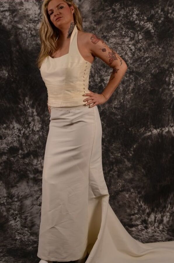 Photoshoot with Arabella May in different wedding dresses