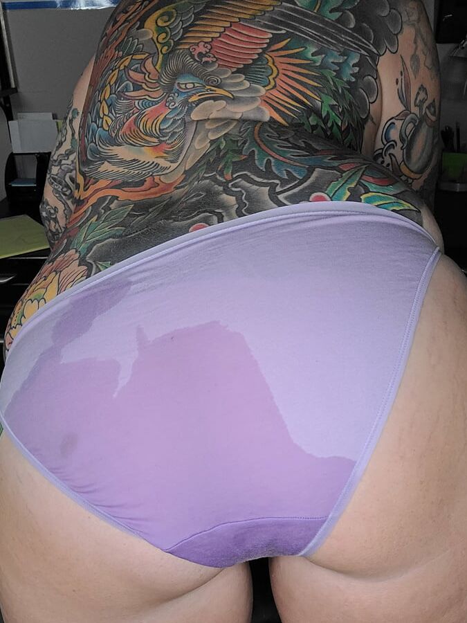 The aftermath of squirting in my panties :)
