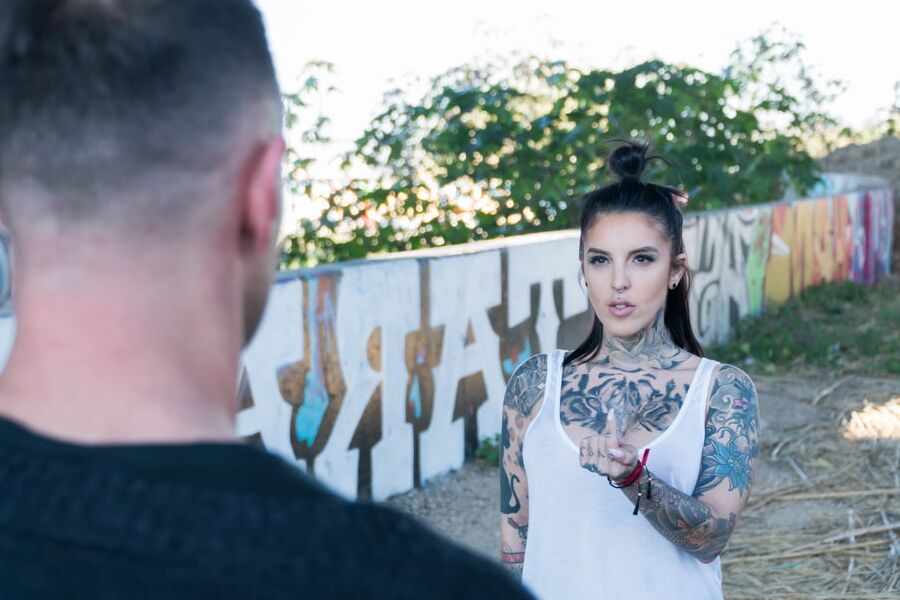 Big Tits Tattooed Babe Outdoor Sex
