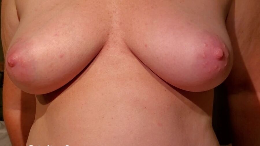 Big Pussy Lips and Tits Sitting on Dick