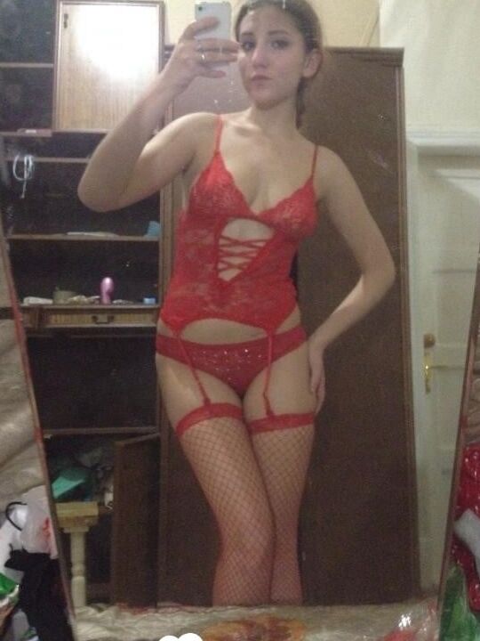 Lovely babe displaying her sexy lingerie collection