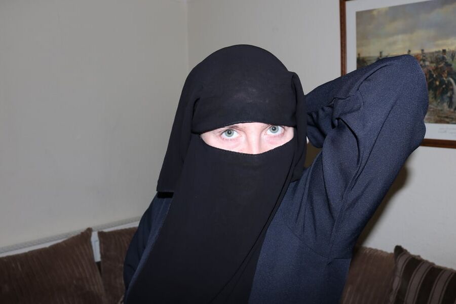 Wife in Burqa Niqab Stockings and Suspenders