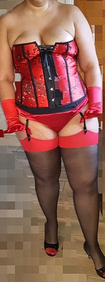 Red Corset with Red Seams