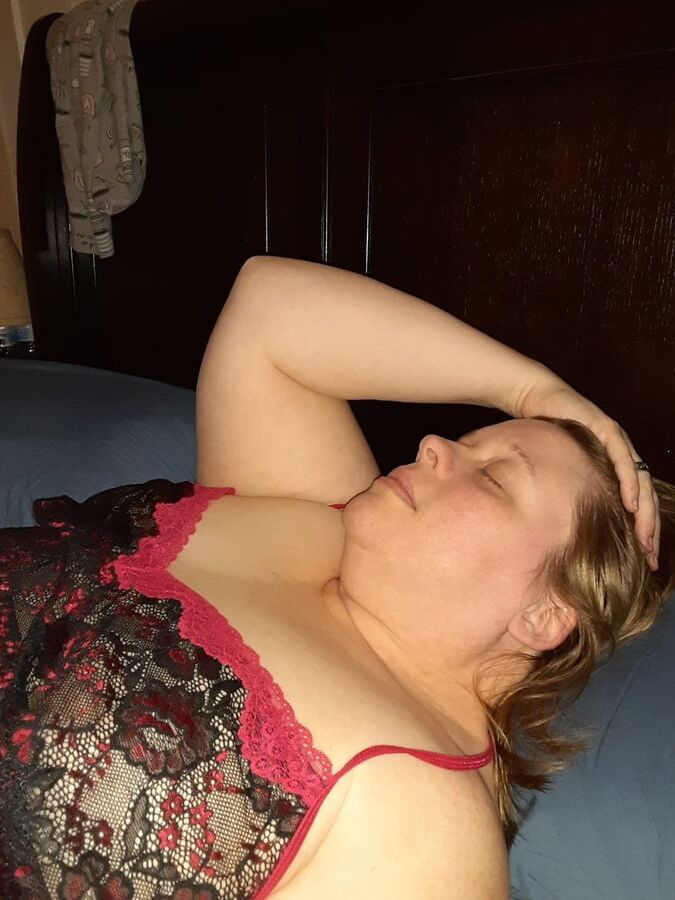 BBW Wife in Black Lingerie