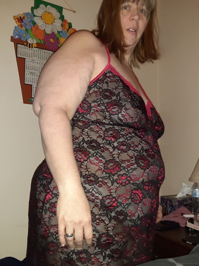 BBW Wife in Black Lingerie