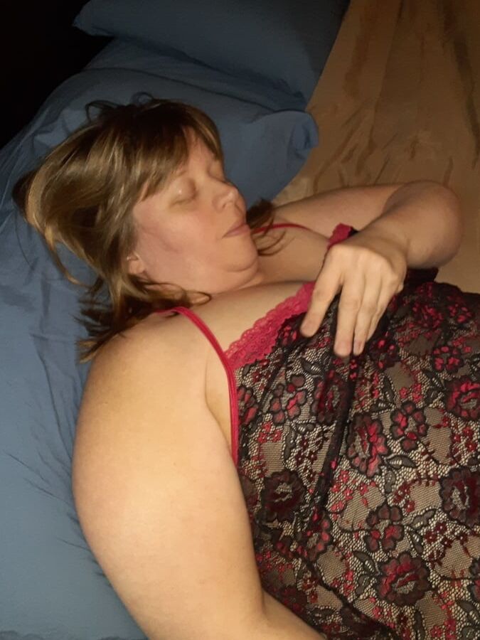 BBW Wife in Black Lingerie