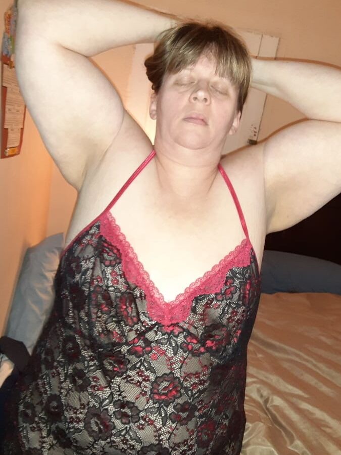 BBW Wife in Black Lingerie