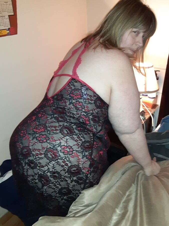 BBW Wife in Black Lingerie