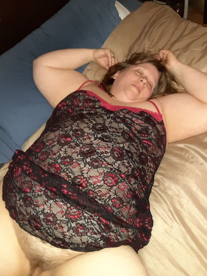 BBW Wife in Black Lingerie