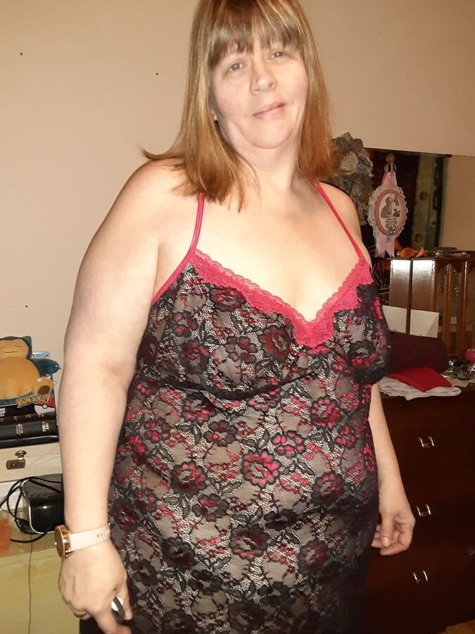 BBW Wife in Black Lingerie
