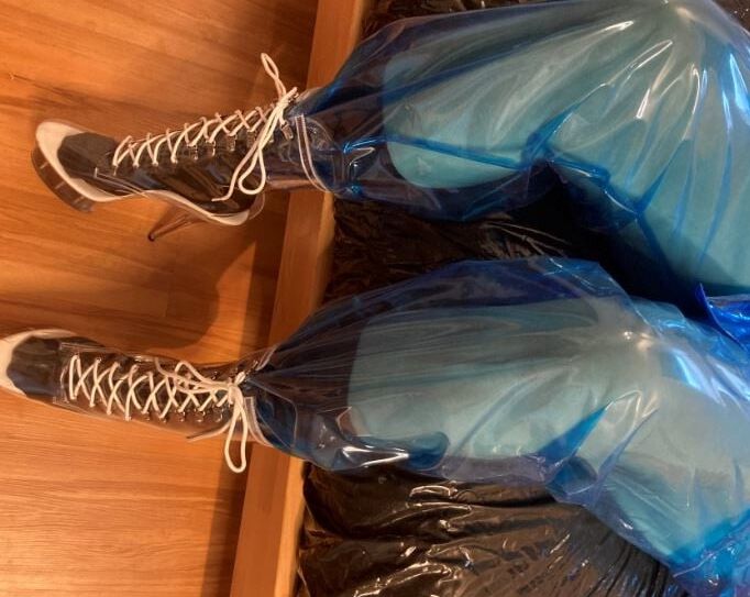 Blue Transparent PVC and Clear PVC Boots 2