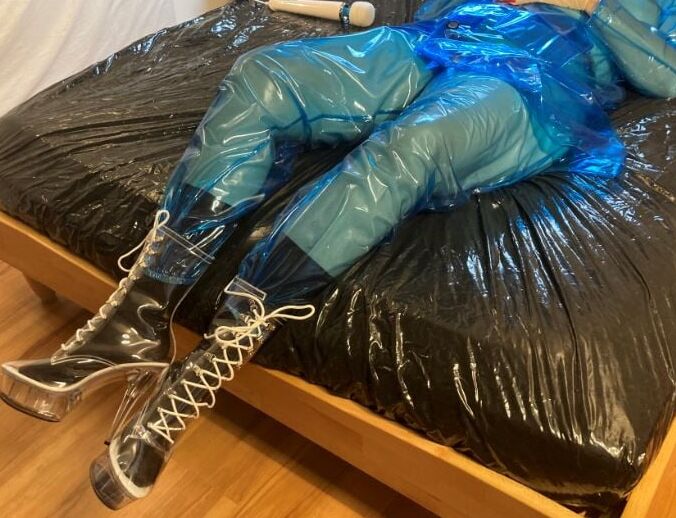 Blue Transparent PVC and Clear PVC Boots 2
