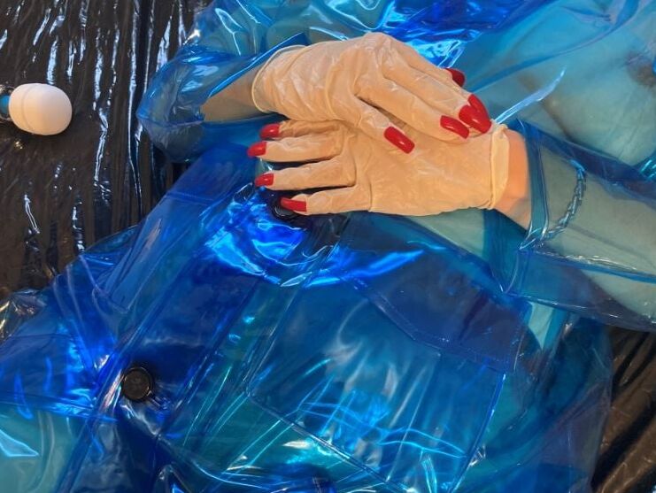 Blue Transparent PVC and Clear PVC Boots 2