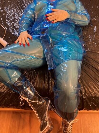 Blue Transparent PVC and Clear PVC Boots 2