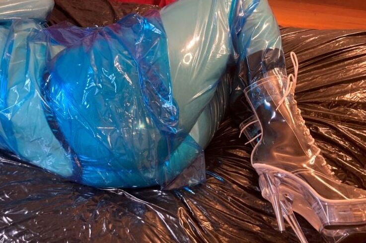 Blue Transparent PVC and Clear PVC Boots 2