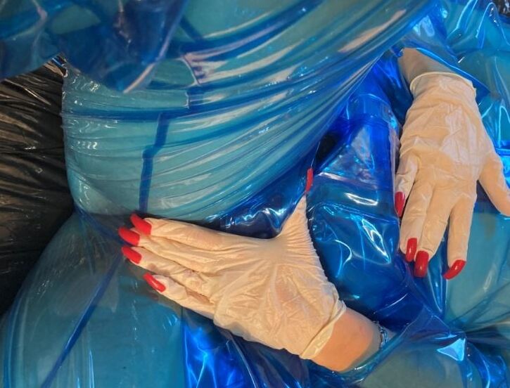 Blue Transparent PVC and Clear PVC Boots 2