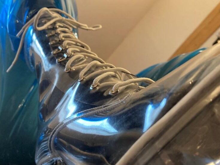Blue Transparent PVC and Clear PVC Boots 2