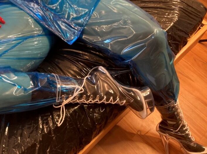 Blue Transparent PVC and Clear PVC Boots 2