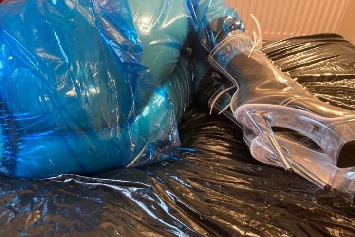 Blue Transparent PVC and Clear PVC Boots 2
