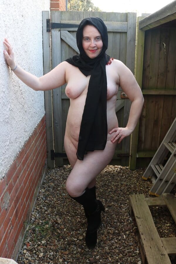 Hijab and Boots in the Yard