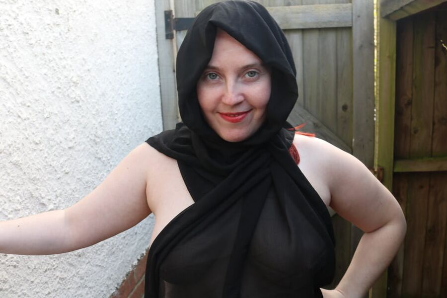 Hijab and Boots in the Yard