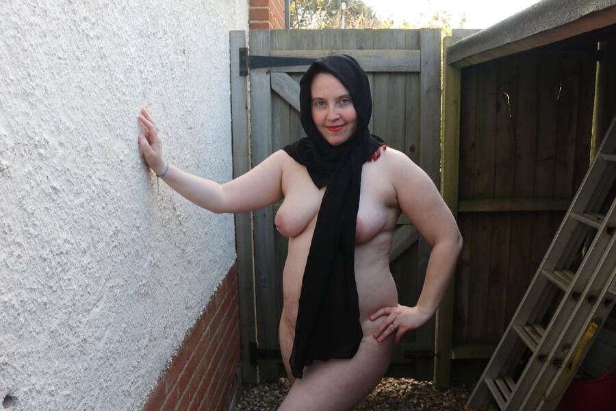 Hijab and Boots in the Yard