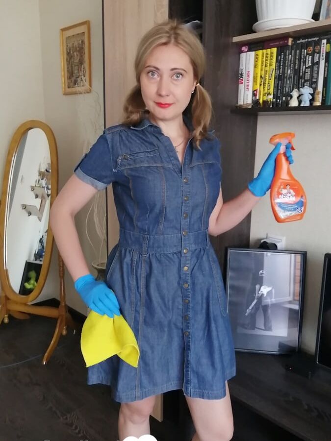 Cleaning lady teases while my wife's gone