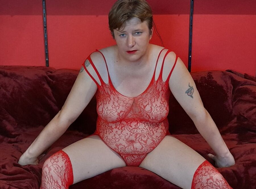 Schnatti the bitch shows herself in sexy straps bodystocking