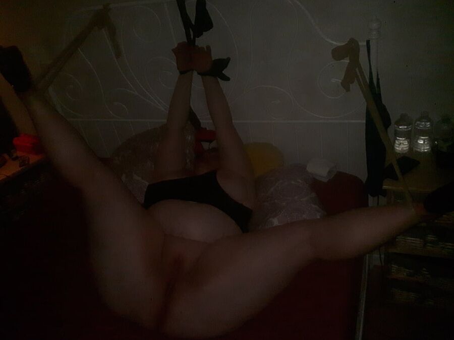 BBW Wife Miss Lizz Tied Up with panties in pussy