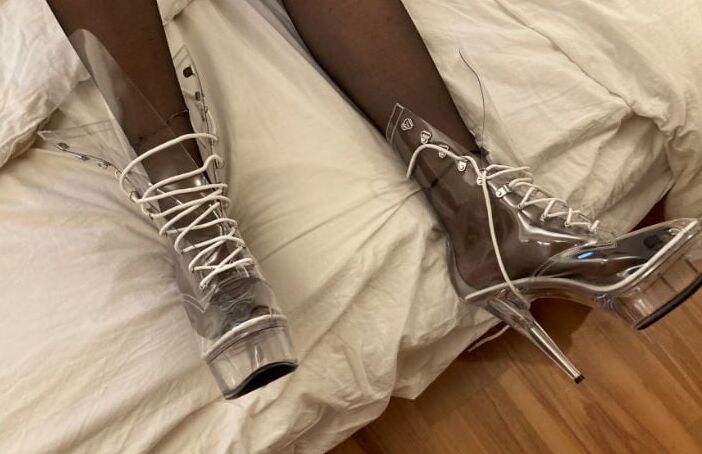 Clear PVC Plastic Boots and Nylons 2