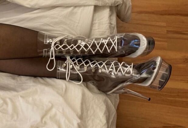 Clear PVC Plastic Boots and Nylons 2