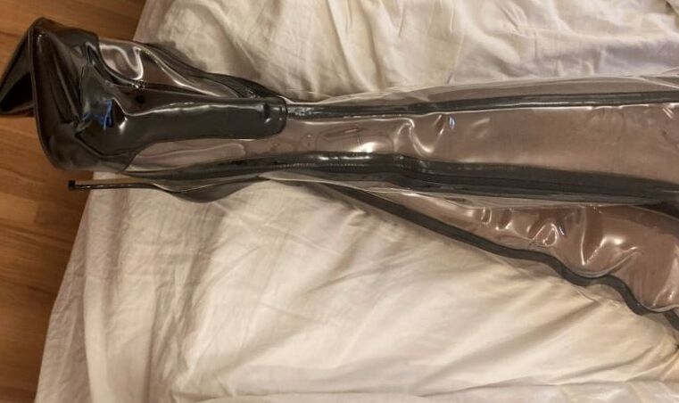 Clear PVC Plastic Boots and Nylons 3