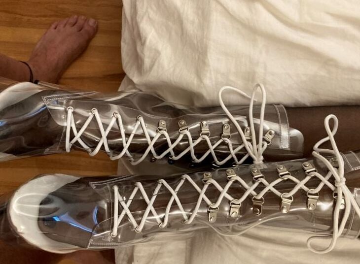 Clear PVC Plastic Boots and Nylons 2