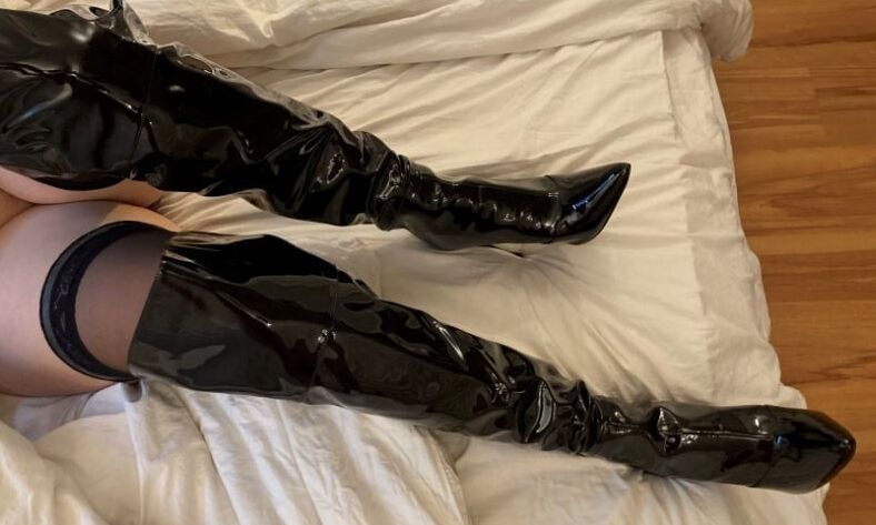 Thigh High Black High Heel Boots