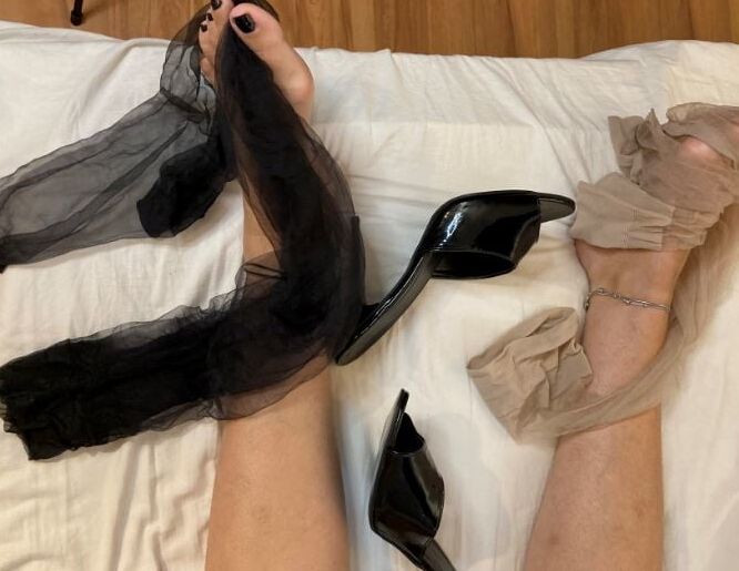 Stiletto Mules and Nylon Stockings