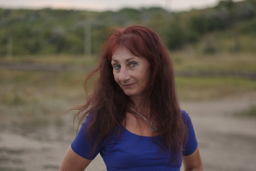 Evening potrait against the background of the river