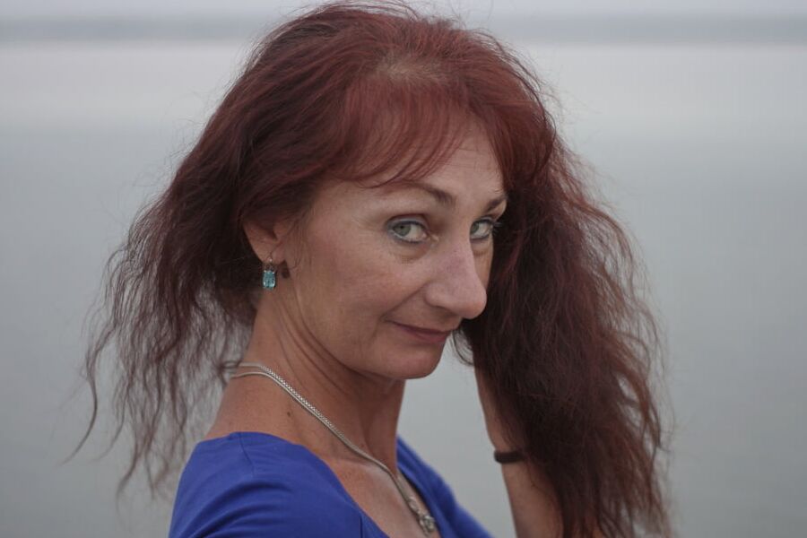 Evening potrait against the background of the river