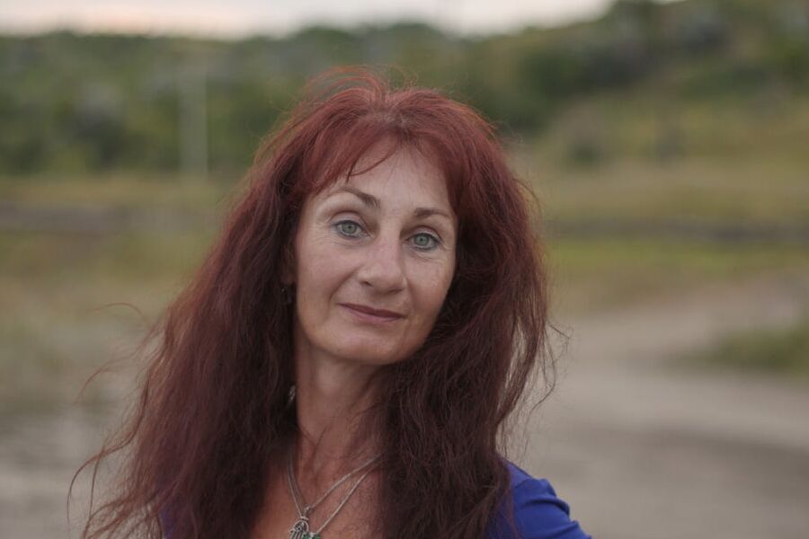 Evening potrait against the background of the river