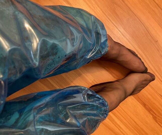 Blue Transparent PVC and Clear PVC Boots