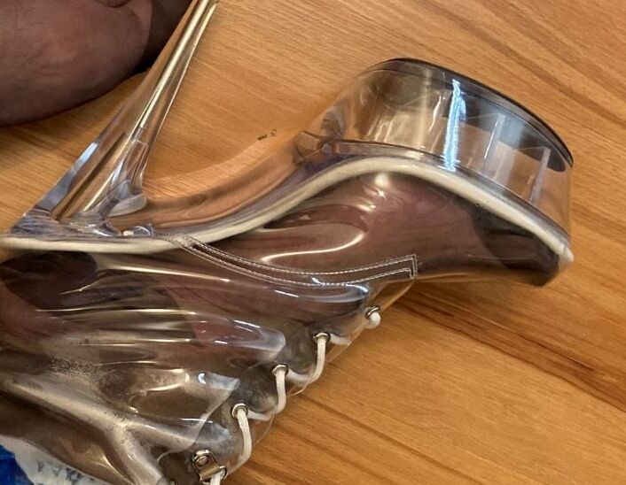 Blue Transparent PVC and Clear PVC Boots