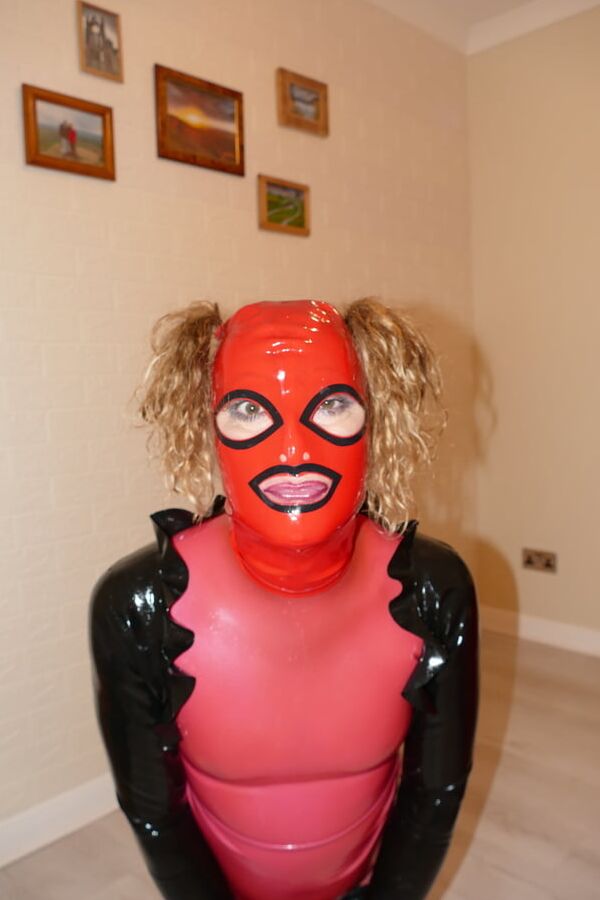 Lisa in Black and Red Shiny Latex