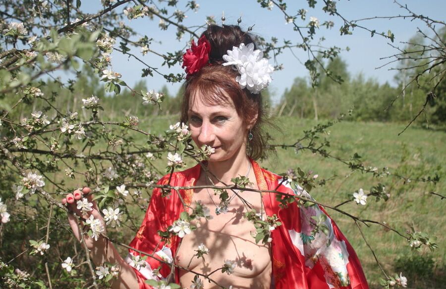 Geisha Style near white flower