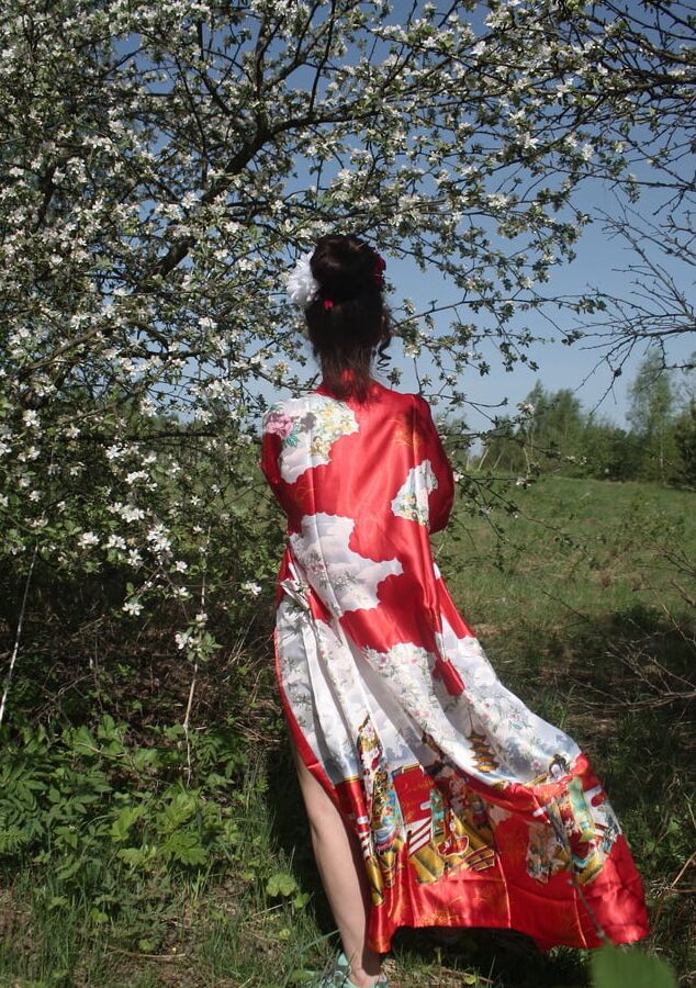Geisha Style near white flower