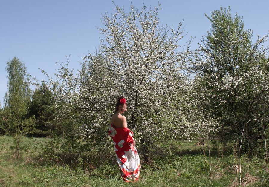 Geisha Style near white flower