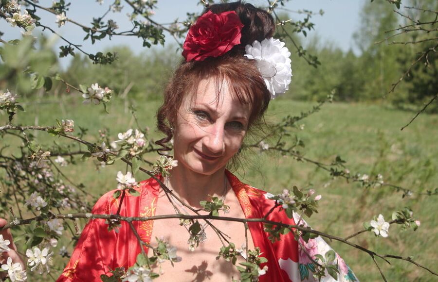 Geisha Style near white flower