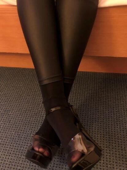 Heels, Leggings, Corset and Blowjob