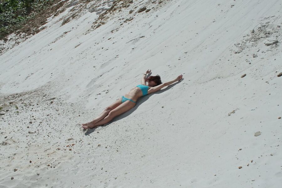 On White Sand in turquos bikini